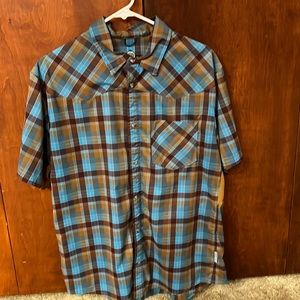 Men’s Large Club Ride Pearl button snap button up shirt